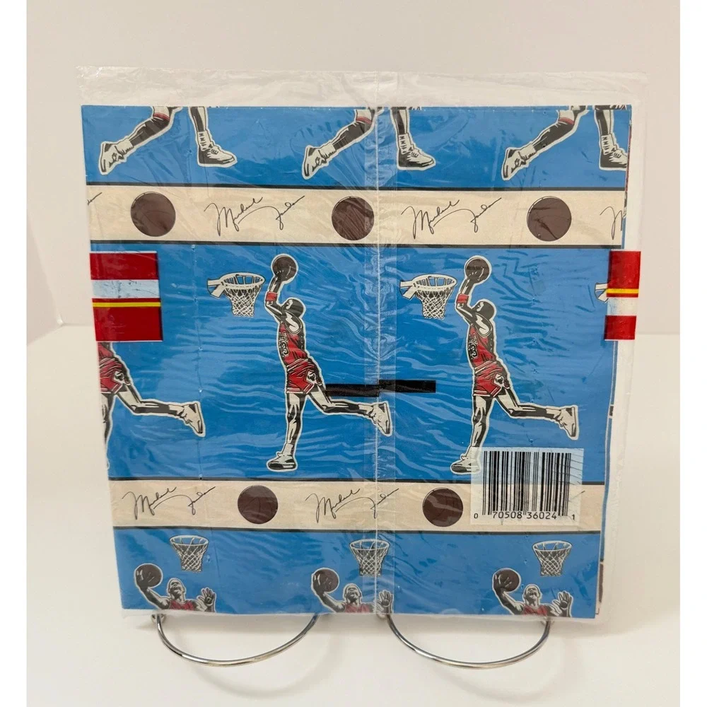 Cleo Michael Jordan Gift Wrap 2 Sheets Chicago Bulls NBA Vintage Sealed